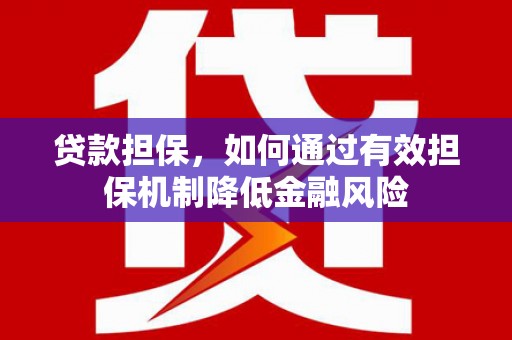 土默特右旗贷款担保，如何通过有效担保机制降低金融风险